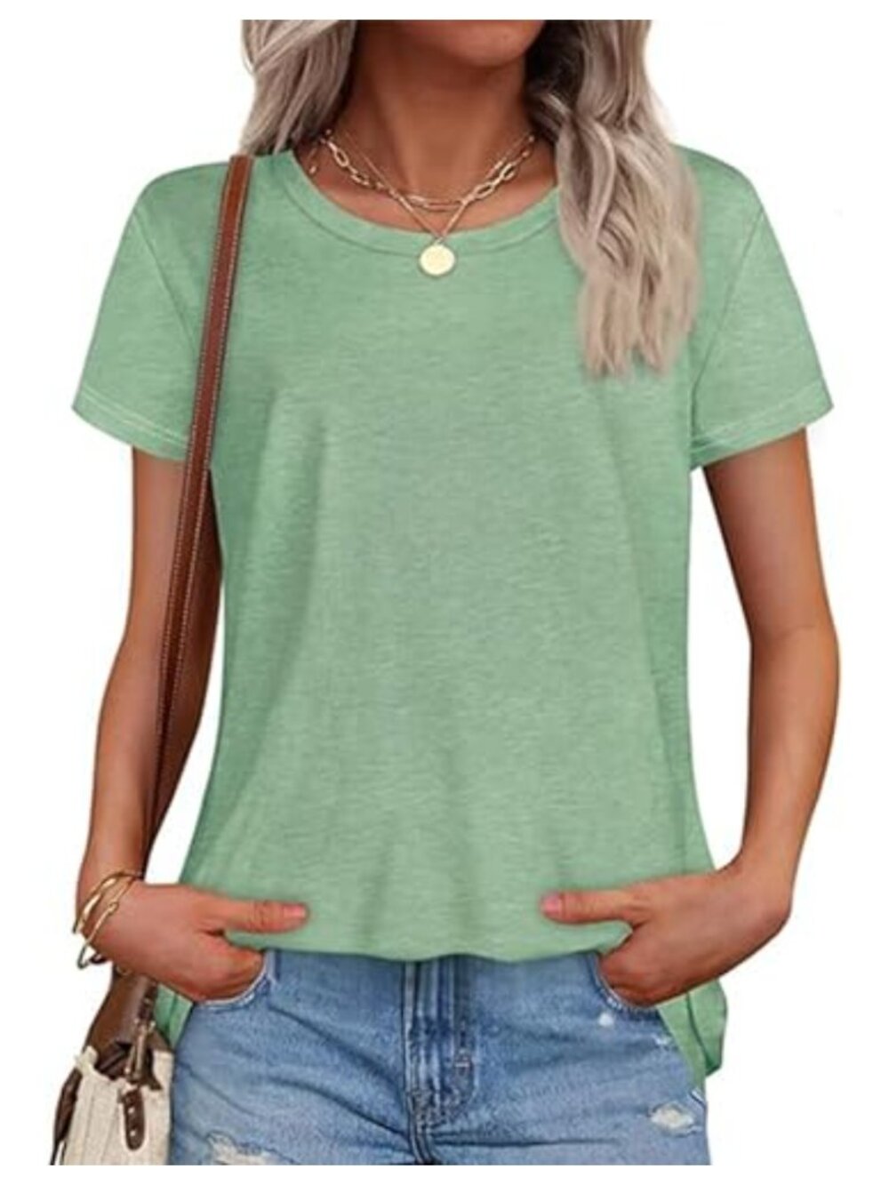 Women's Short Sleeve Crew Neck Graphic Tee Casual Summer Top